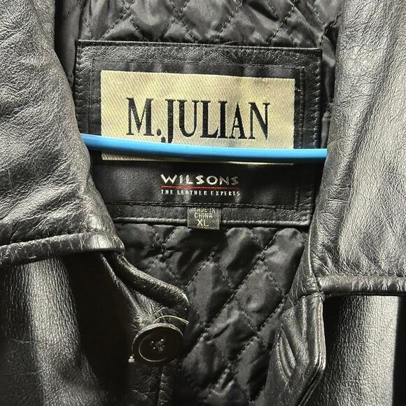 M. Julian by Wilsons Leather Experts Black Leather Button-Up Coat - Picture 5 of 5